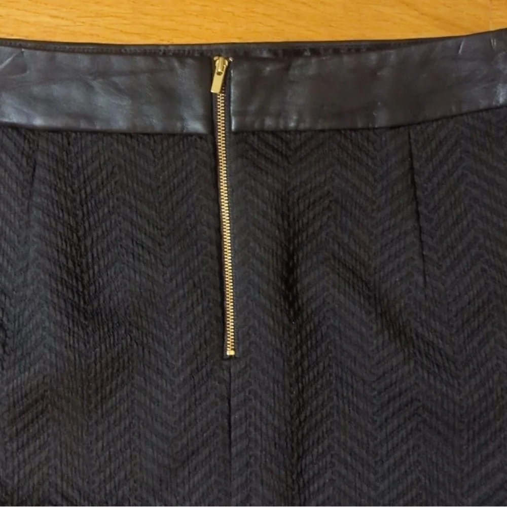 Banana Republic Black Chevron textured‎ Pencil dress skirt Size 16